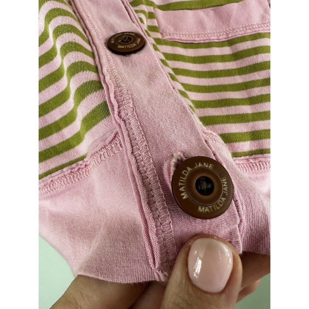 Matilda Jane Girls Cardigan Sweater Button Down Size 12 Striped Pima Cotton - Picture 2 of 6